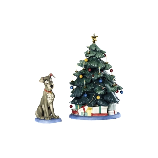 WDCC Disney Classics - Lady And The Tramp Tramp And Tree At Home For Christmas