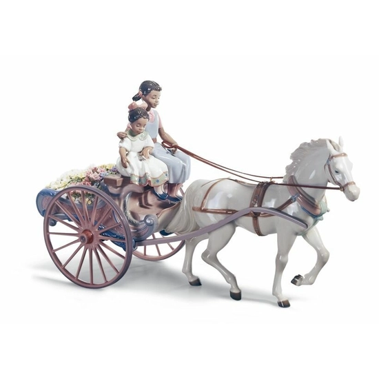 Lladro Black Legacy - FLOWER WAGON