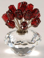 Swarovski Crystal-Vase Of Red Roses 15th SCS Anniversary