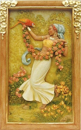 Ebony Visions - Rose Beauty Relief Wall Panel