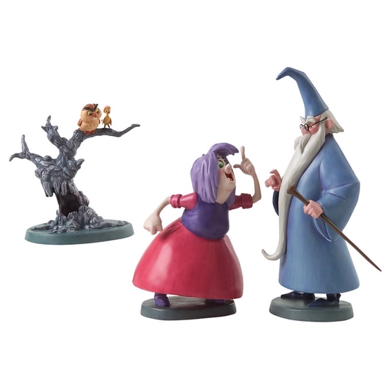 WDCC Disney Classics - The Sword In The Stone Merlin Archimedes Wart And Madam Mim