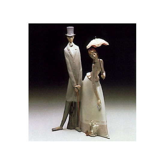 Lladro - Edwardian Couple With Dog 1969-85