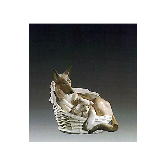 Lladro - German Sherperd With Pup 1970-75