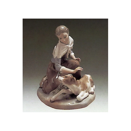 Lladro - Caressing a Little Calf 1972-1981