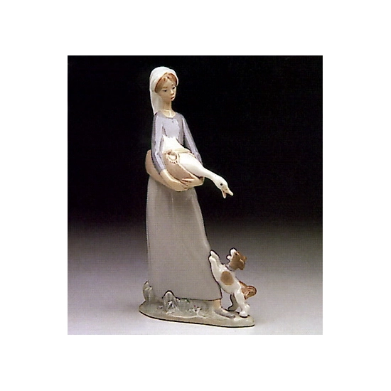 Lladro - Girl With Goose And Dog 1974-93