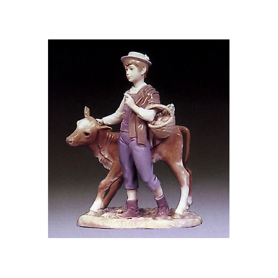 Lladro - Shepherd with Calf 1974-79