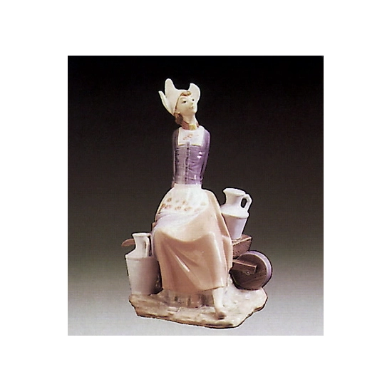 Lladro - Milkmaid With Wheelbarrow 1977-81