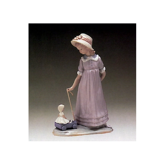 Lladro - Girl With Toy Wagon 1980-97