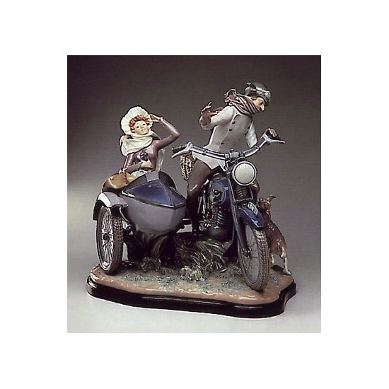 Lladro - Motor Bike And Sidecar 1982-85