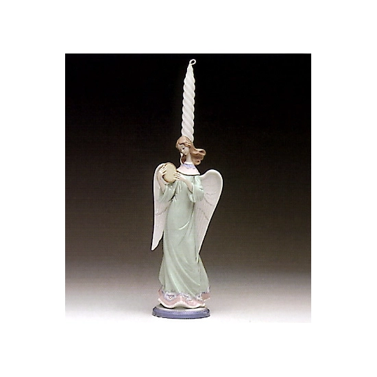 Lladro - Angel With Tambourine Candelholder 1993-97