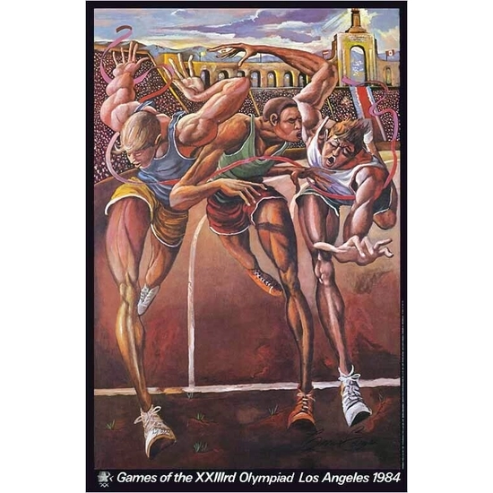 Ernie Barnes - The Finish Olympic Track Limited Edition Pencil Signed