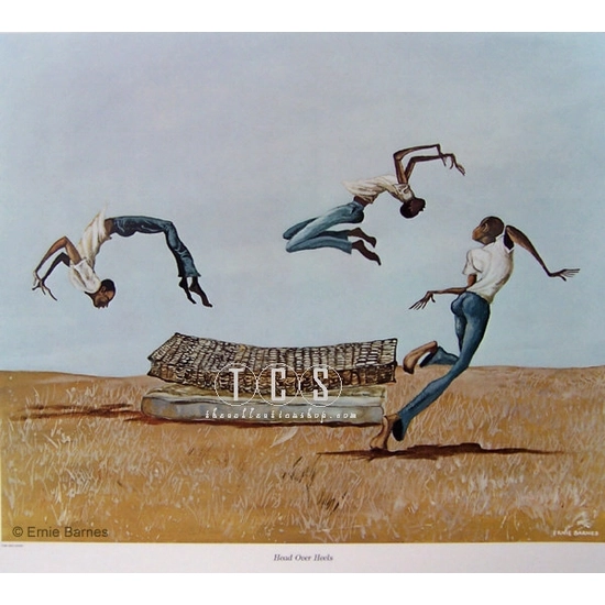 Ernie Barnes - Head Over Heels-Signed