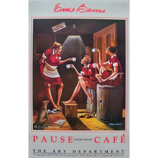 Ernie Barnes - Pause Cafe'/cofee Break-Unsigned