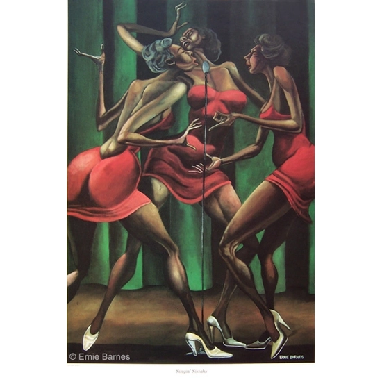 Ernie Barnes - Singin Sistahs-Signed