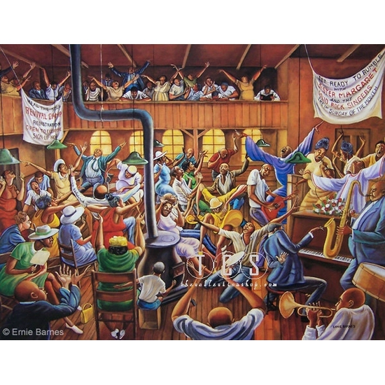 Ernie Barnes - Solid Rock Conggation-Unsigned