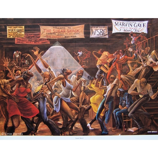 Ernie Barnes - Sugar Shack Signed By Ernie Barnes