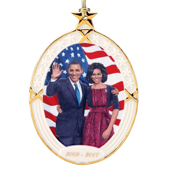 Ebony Visions - President Obama & The First Lady Ornament by Lenox