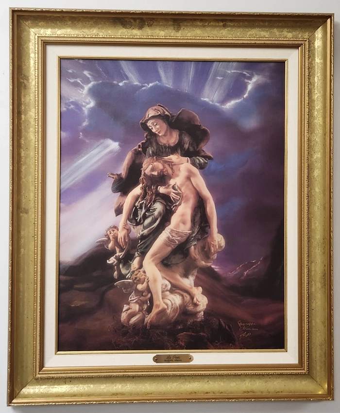 Giuseppe Armani-La Pieta Hand Enhanced Canvas Transfer Framed Artist Proof