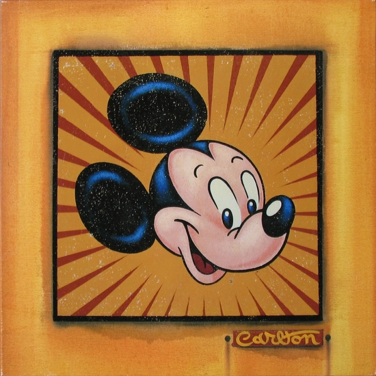 Trevor Carlton - Presenting Mickey Mouse Hand-Textured Giclee on Canvas