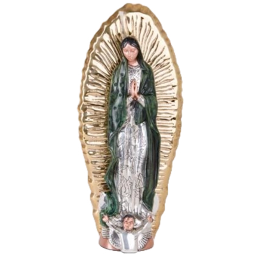 Dargenta-Silver Virgin Of Guadalupe w/ 24K Gold Solar Rays