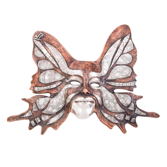 Dargenta - Silver & Copper Butterfly Mask Sculpture