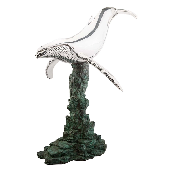 Dargenta - Silver Humpback Whale Statue