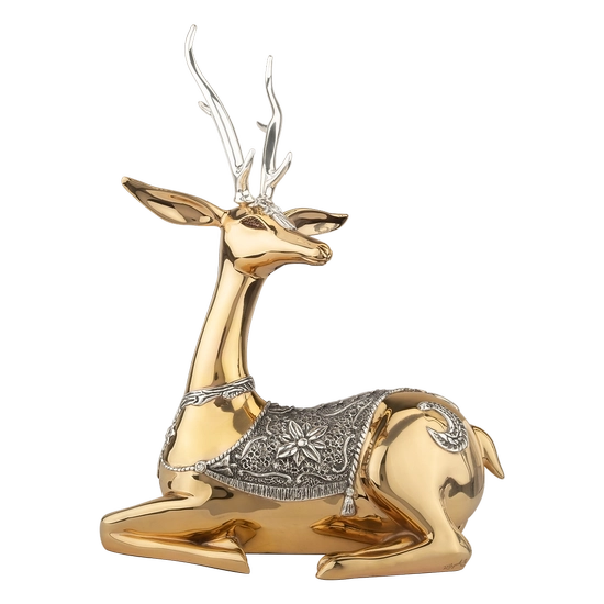 Dargenta - Resting Female Thai Gold Deer Statue