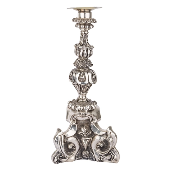 Dargenta - Triad Column Silver Candle Holder