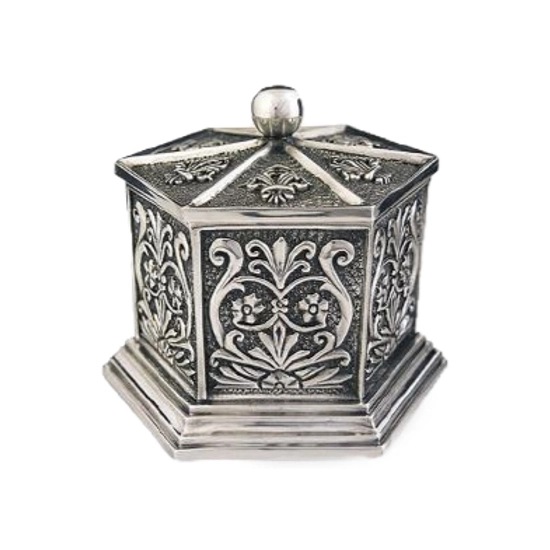 Dargenta - Silver Jewelry Box Hexagon Classical