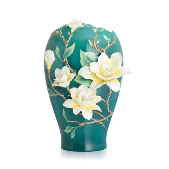 Franz Porcelain - Yellow Magnolia Large Vase Limited Edition