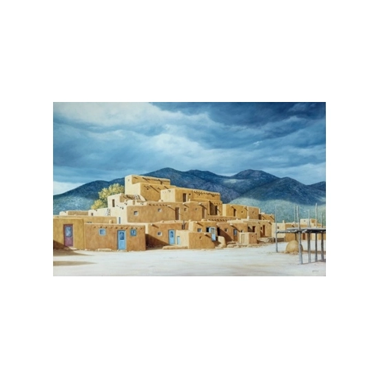 Lorna Patrick - Approaching The Storm Over Taos Pueblo