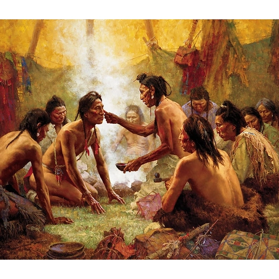 Howard Terpning - BLESSING FROM THE MEDICINE MAN