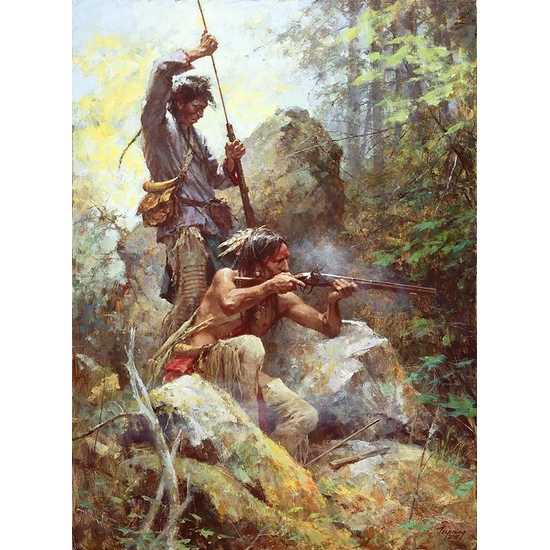 Howard Terpning - White Man Fire Sticks Masterwork Canvas Edition)