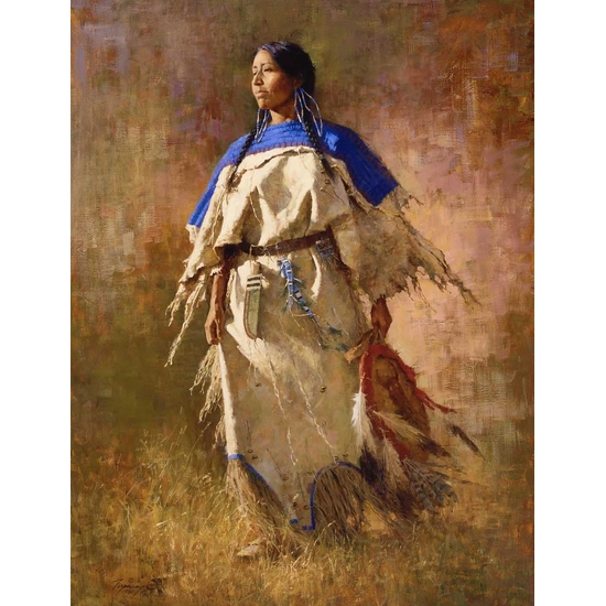 Howard Terpning - Shield of Her Husband and Matching 5 X 7 Print