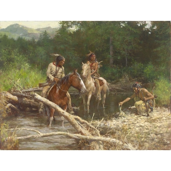 Howard Terpning - Blackfeet Scouts in the Flathead Valley