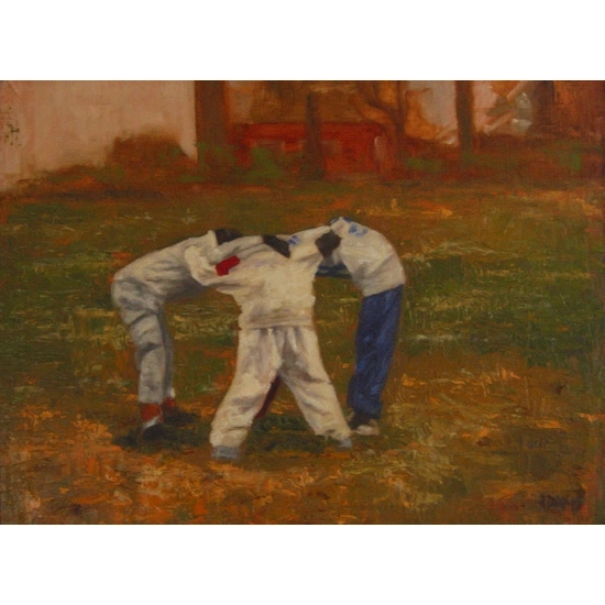 Alonzo Adams - The Huddle Original Oil