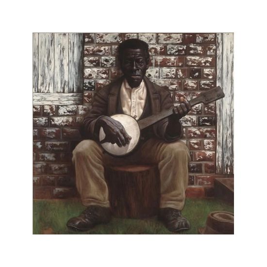 Kadir Nelson - Banjar Giclee On Canvas (he) Hand Embelished