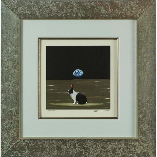 Robert Deyber - A Hare Out of Place I Outer-Space Framed