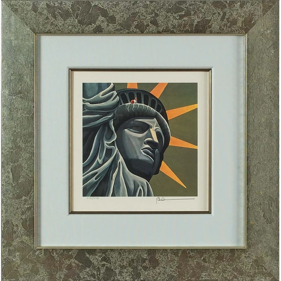 Robert Deyber - A Hare Out of Place II Statue of Liberty Framed