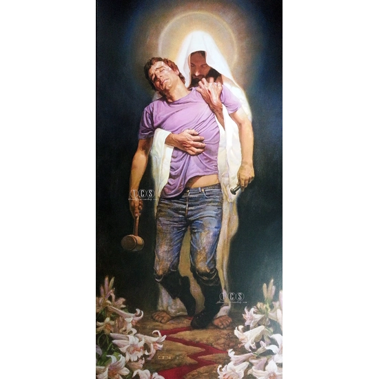 Thomas Blackshear II - Forgiven Print mounted on wood