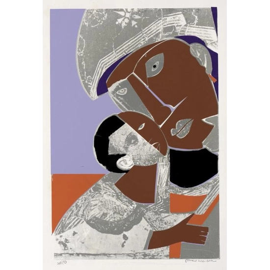 Romare Bearden - Mother and Child 1972 Screenprint on paper