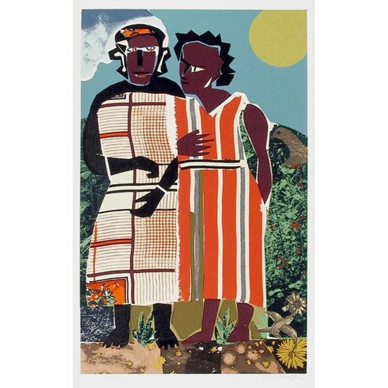 Romare Bearden - Two Women Serigraph