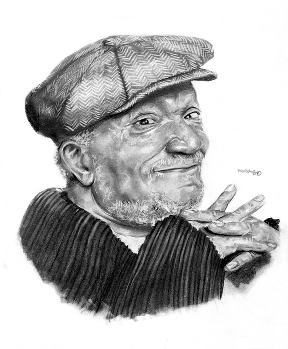 Robert Jackson-Redd Foxx Graphite Pencil on Paper