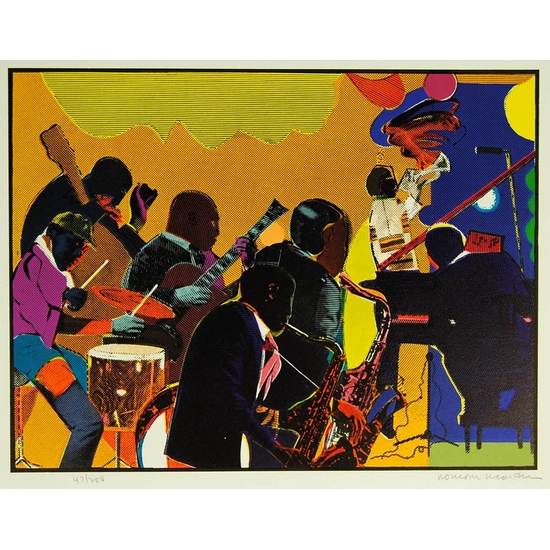 Romare Bearden - Out Chorus 1978 Signed Print Color Etching