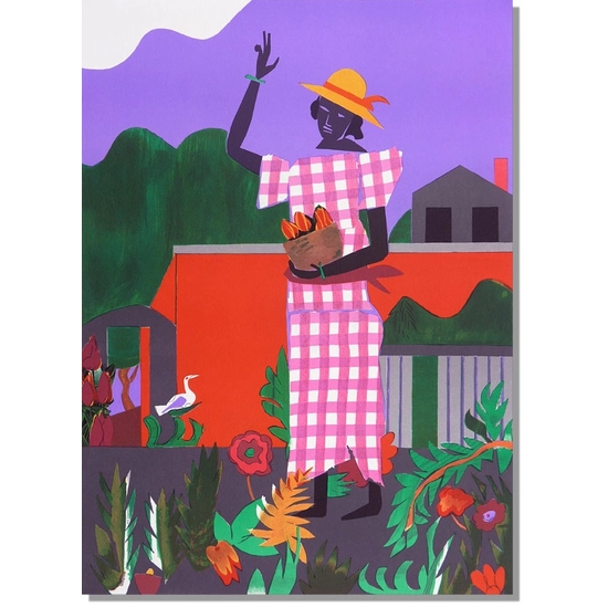 Romare Bearden - Girl In The Garden Artist Signed