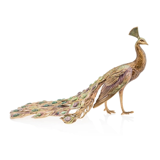 Jay Strongwater - Thesues - Grand Peacock Figurine 