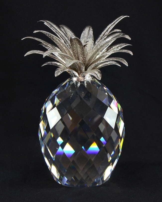 Swarovski Crystal-Giant Pineapple with rhodium leaf top