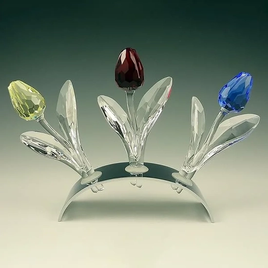 Swarovski Crystal - 3 Tulips and Display Stand SCS 2002-2004