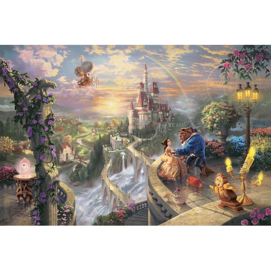 Thomas Kinkade Disney - Beauty and the Beast Falling in Love