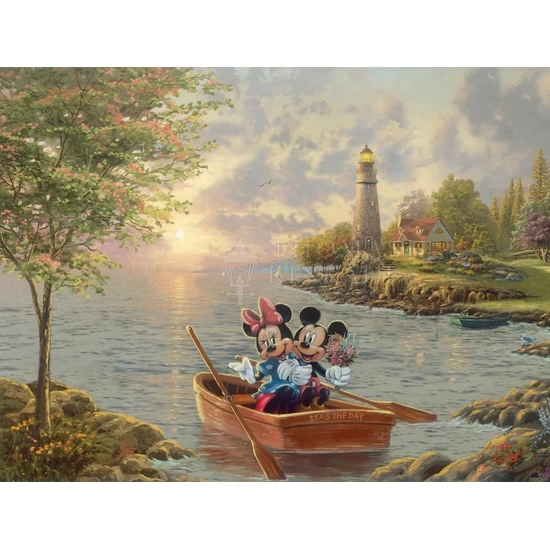 Thomas Kinkade Disney - Mickey And Minnie – Lighthouse Cove